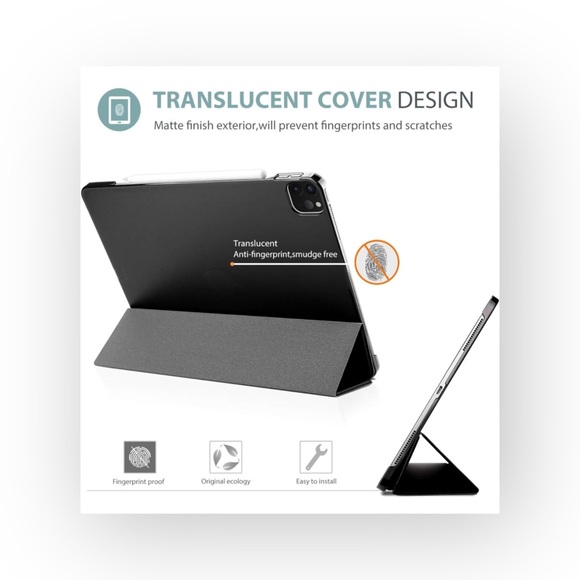 new ProCase  Smart Case Cover  Slim Stand iPad Pro 12.9  Gen 3 4 5 6  Black - Picture 4 of 16